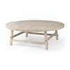 Rosie   Round Blonde Wood Coffee Table, by Mercana, 48" length x 48" width x 16" height thumbnail 1