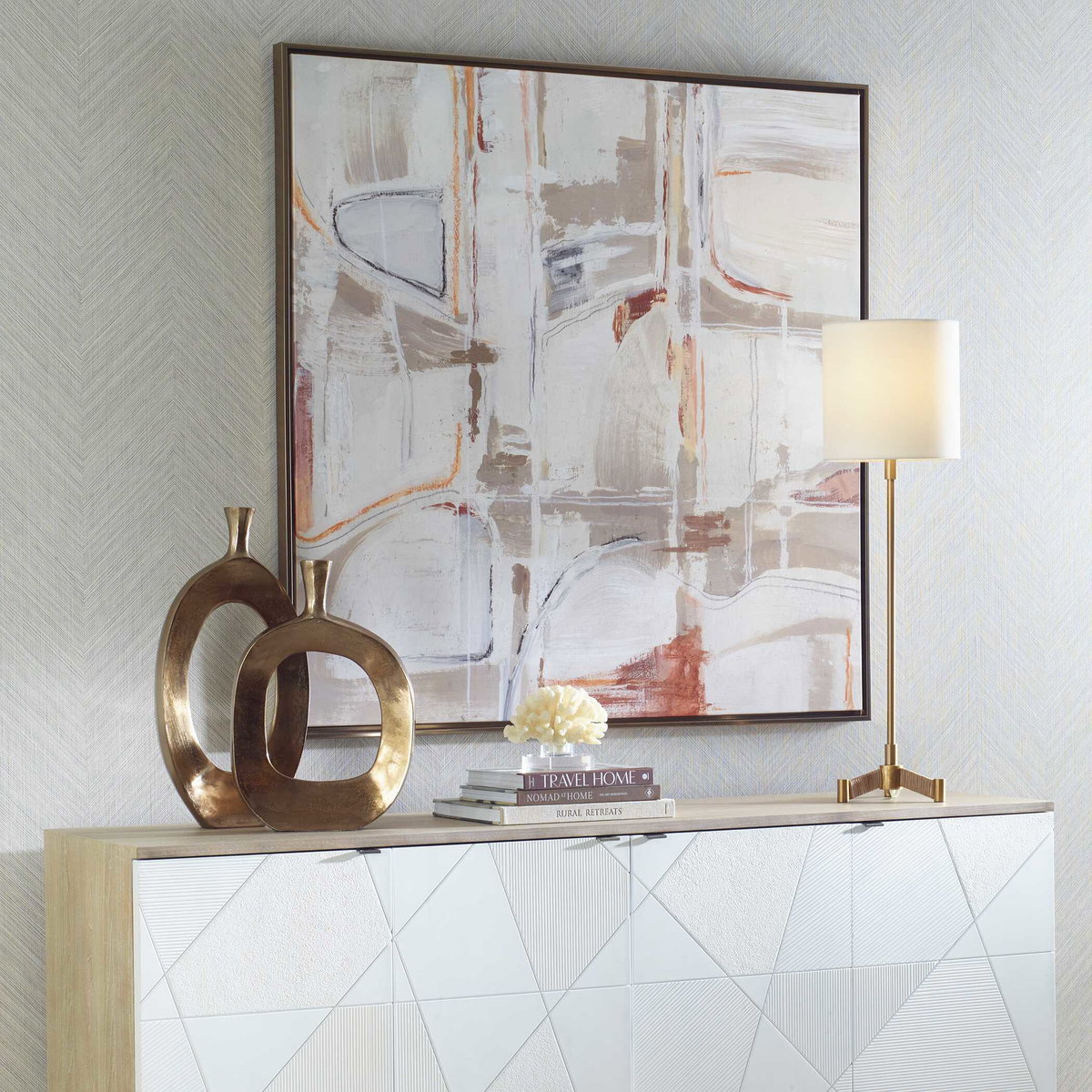 Neutral Nirvana Abstract Canvas Art, by Uttermost, 49.5" width x 49.5" height x 2" depth View 4