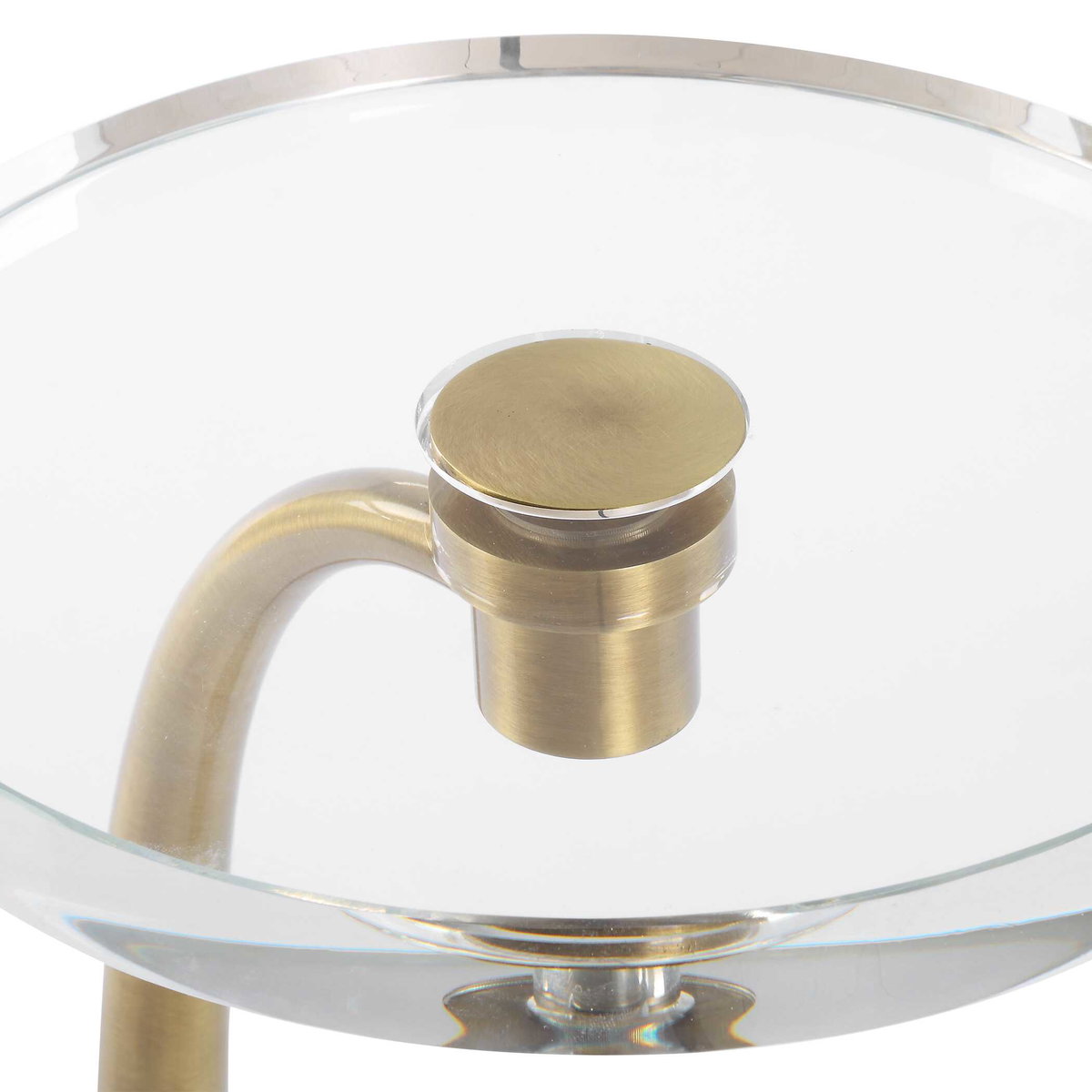 Waveney Brass Drink Table, Side & End Table by Uttermost, 11.5" width x 24" height x 11.5" depth View 8