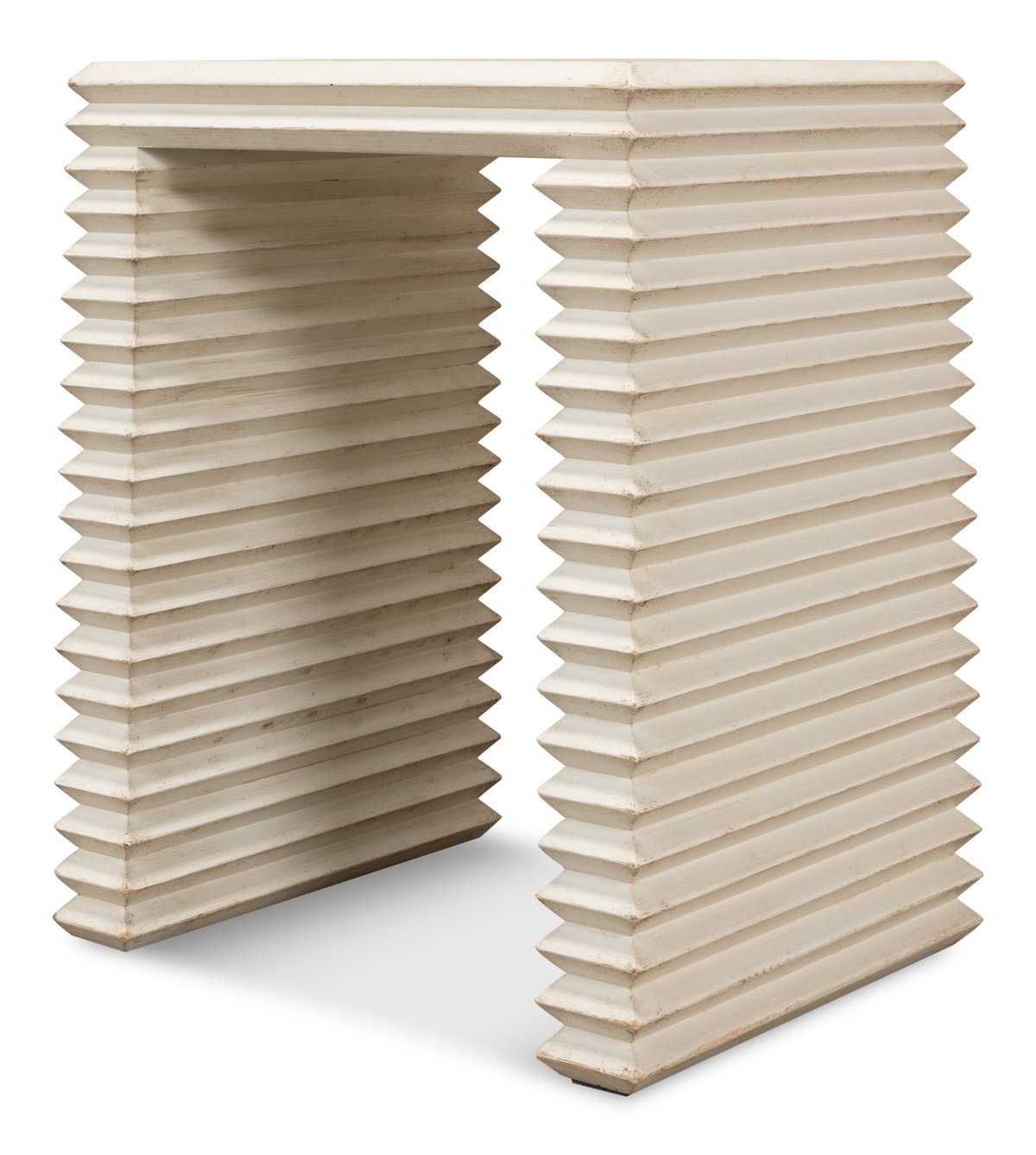 Stacked Side Table  Antique White, by Sarreid, 1'4" length x 1'8" width x 2' height View 7