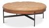 Corbet Cocktail Ottoman, Caramel Brown, Coffee Table by Sarreid, 39" length x 39" width x 16" height thumbnail 20