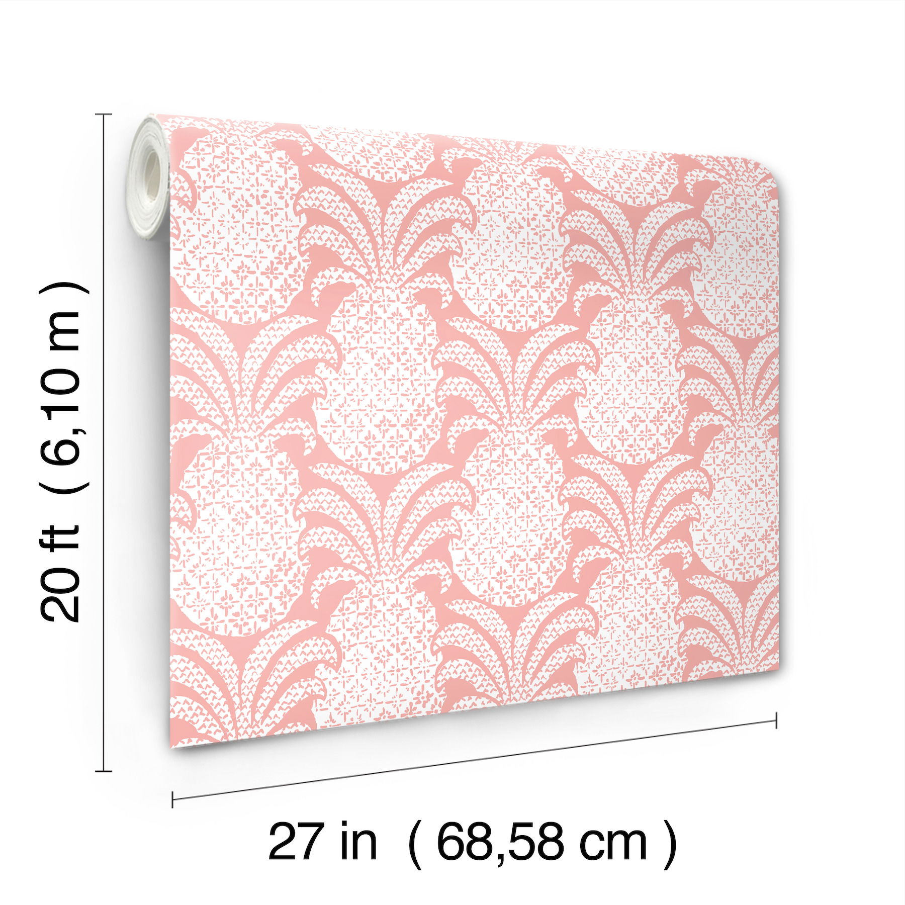 Colony Club Shell Pink Peel & Stick Wallpaper large image 