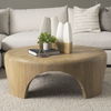 Shima Round Light Brown Wood with Arched Legs Coffee Table, by Mercana, 45" length x 45" width x 16" height thumbnail 2