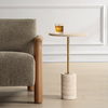 Malya Travertine Accent Table thumbnail 1