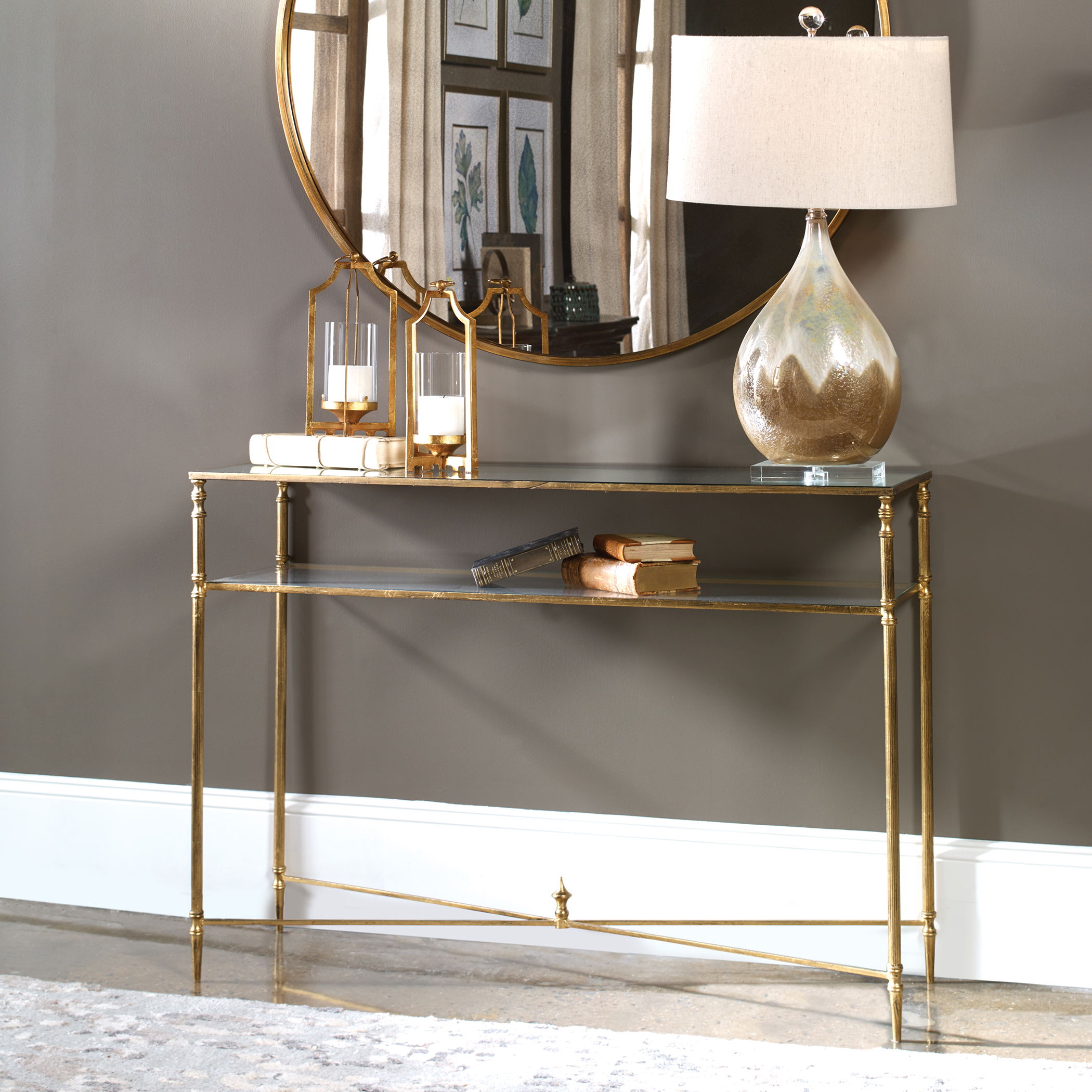 Henzler Mirrored Glass Console Table large image 