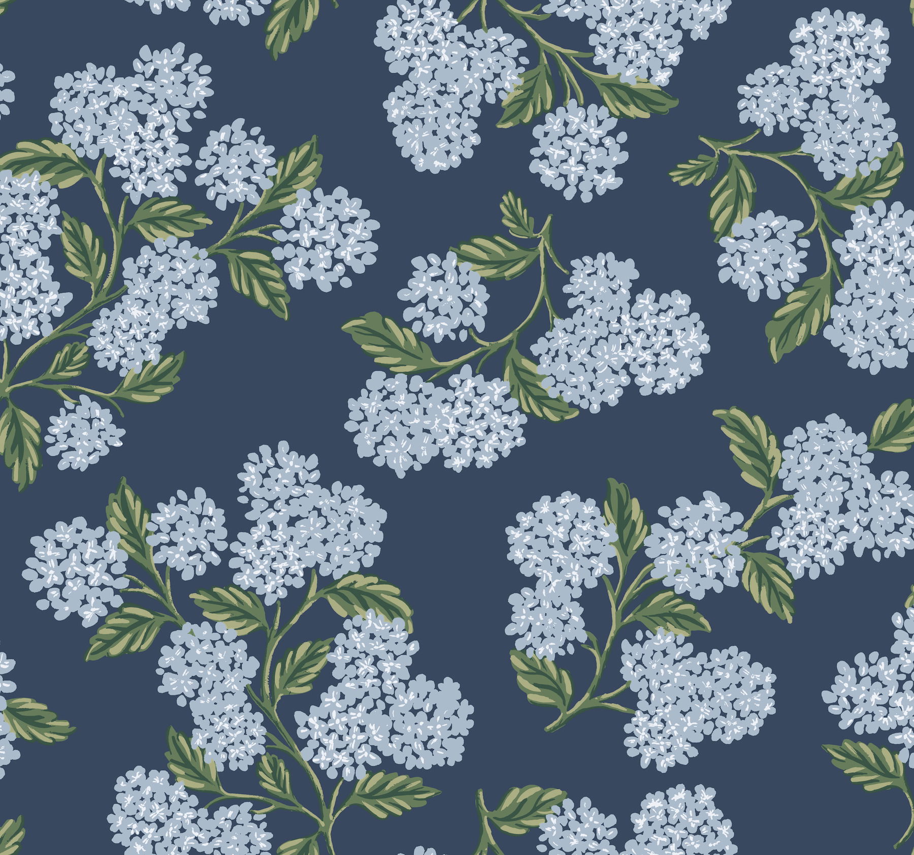Hydrangea Navy Wallpaper large image 