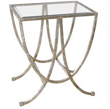 Online Designer Living Room Marta Antiqued Silver Side Table