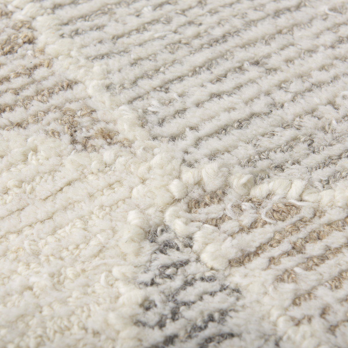 Kolt 8x10 Neutral Geometric Patterned Wool Area Rug, by Mercana, 10' length x 8' width x 0.98" height View 7