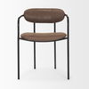 Parker Muted Brown Faux Leather with Black Metal Dining Chair thumbnail 2
