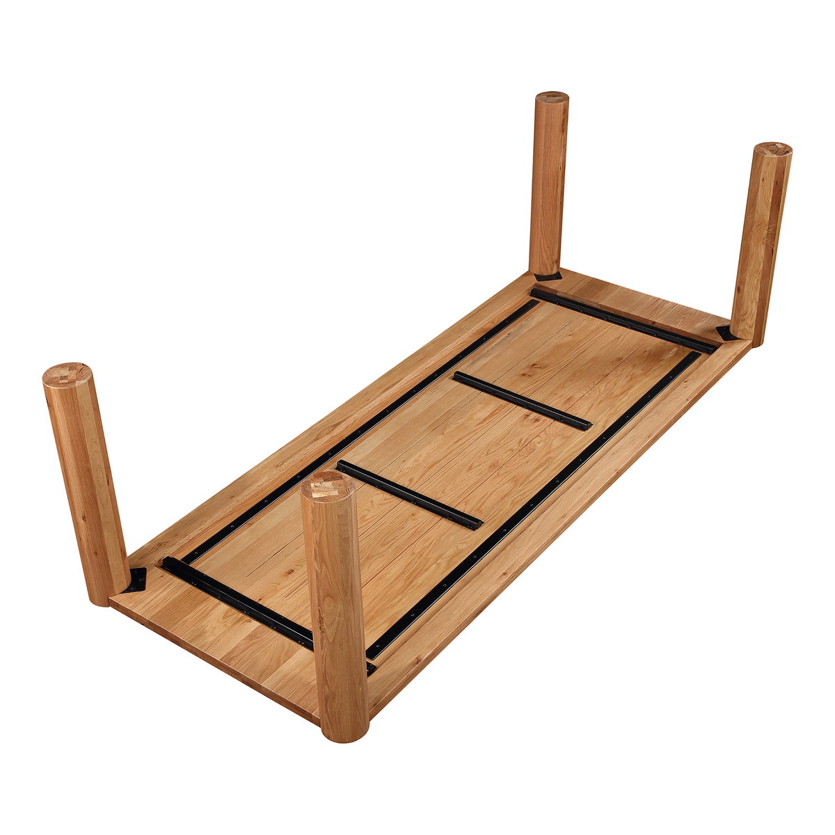 Post Large Table Large Natural Oak, Dining Table by Moe's Home, 96" width x 29" height x 39" depth View 6