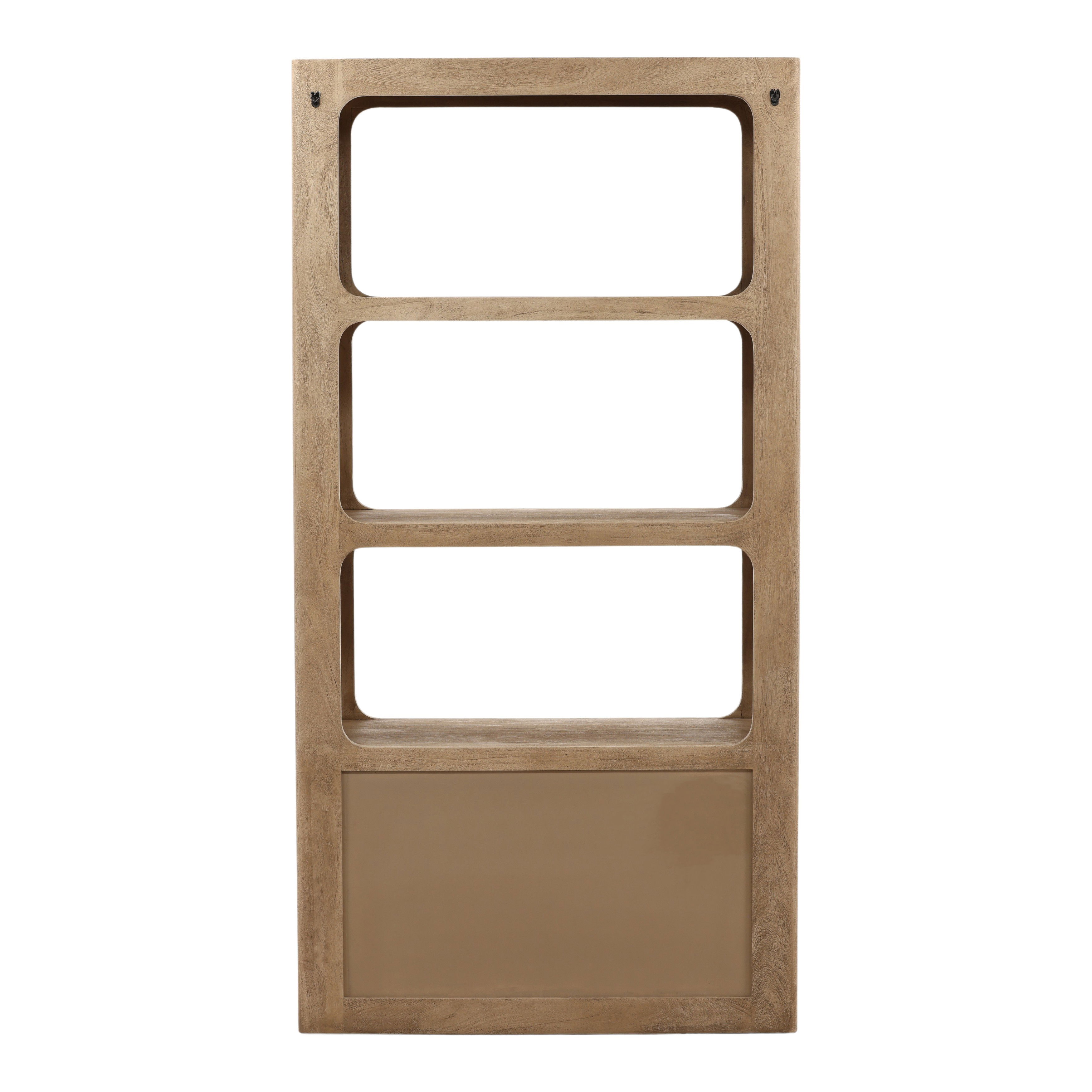 Leandra Bookcase Weathered Natural, Shelving & Bookcase by Dovetail, 43" width x 83.25" height x 19" depth View 4