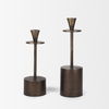Petria Antiqued Gold Textured Metal Taper Candle Holders thumbnail 6