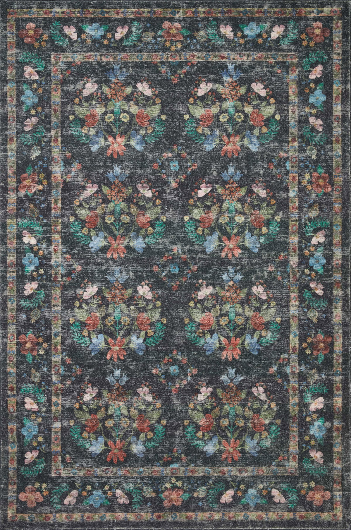Rifle Paper Co. x Loloi Courtyard Rug, 1'6" length x 1'6" width View 1