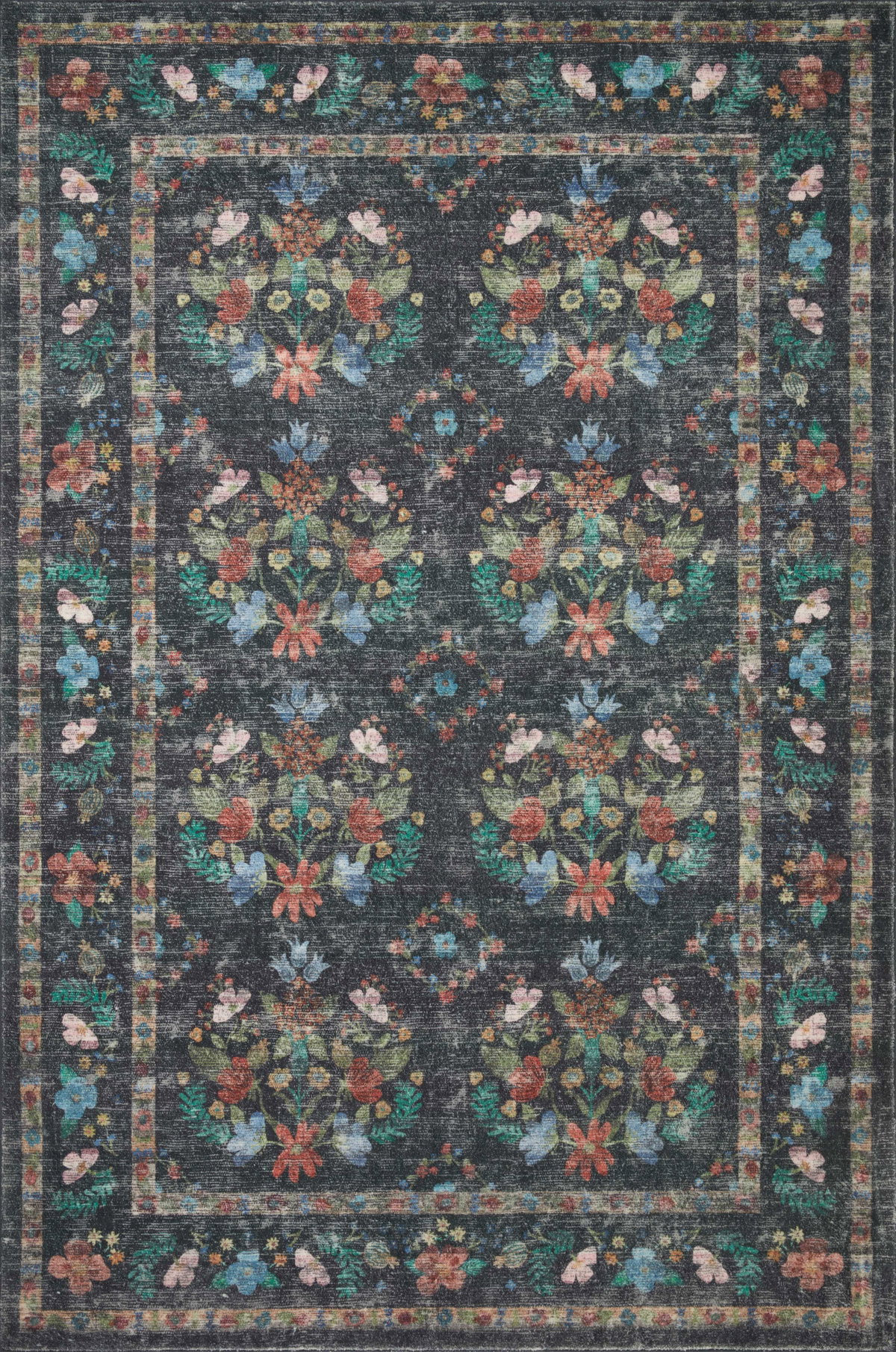 Rifle Paper Co. x Loloi Courtyard Rug, 2'6" length x 9'6" width View 1