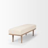 Shae Brown Wood with Oatmeal Fabric Bench thumbnail 5