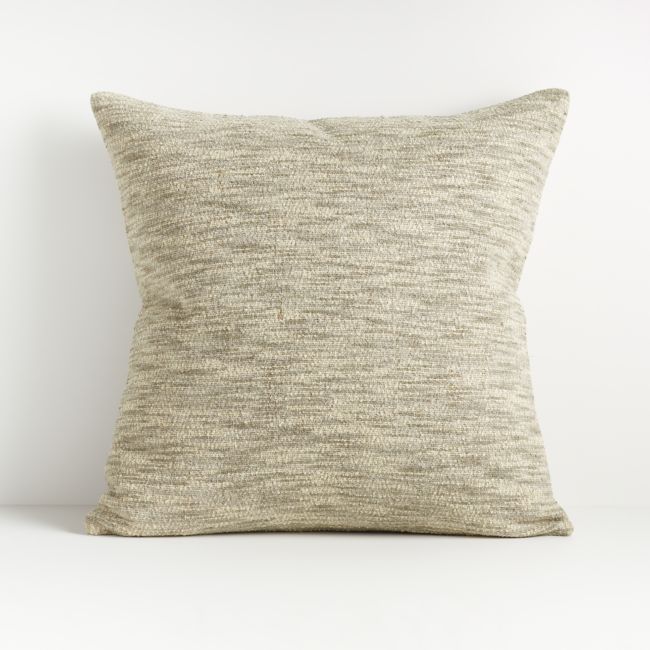 Online Designer Living Room Ria Neutral Pillow 20" with Feather-Down Insert