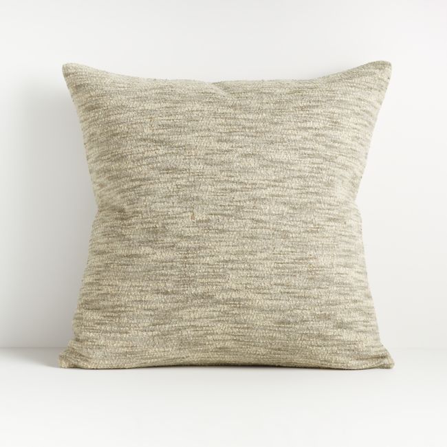 Online Designer Living Room Ria Neutral Pillow 20" with Feather-Down Insert