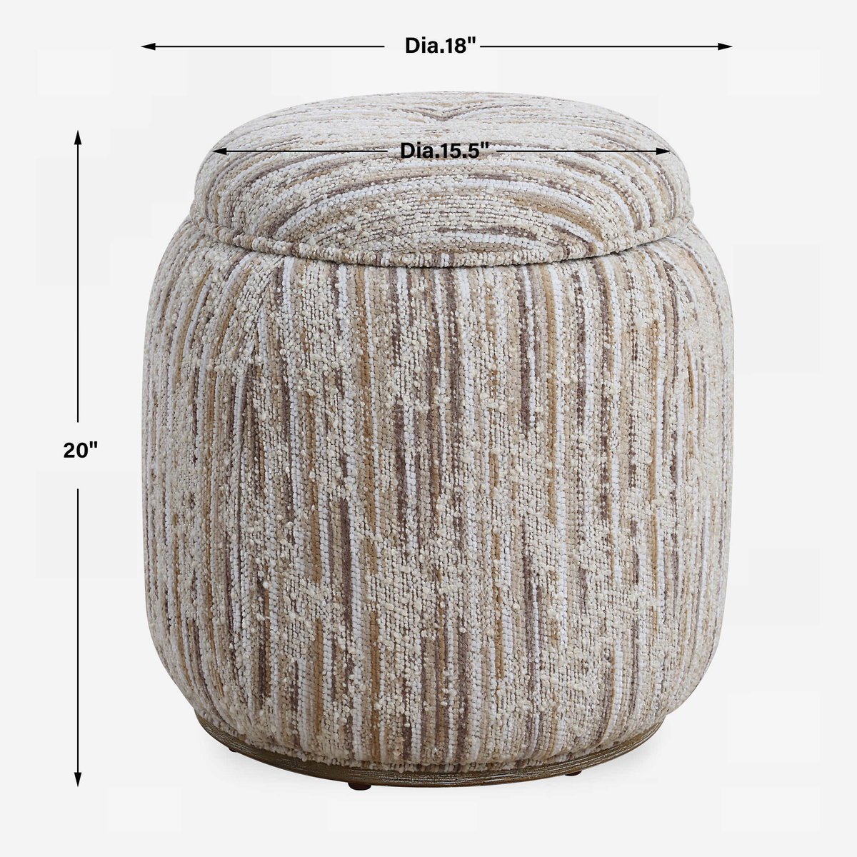 Dialogue Tan Ottoman, by Uttermost, 18" width x 18" height x 18" depth View 3