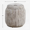 Dialogue Tan Ottoman, by Uttermost, 18" width x 18" height x 18" depth thumbnail 3