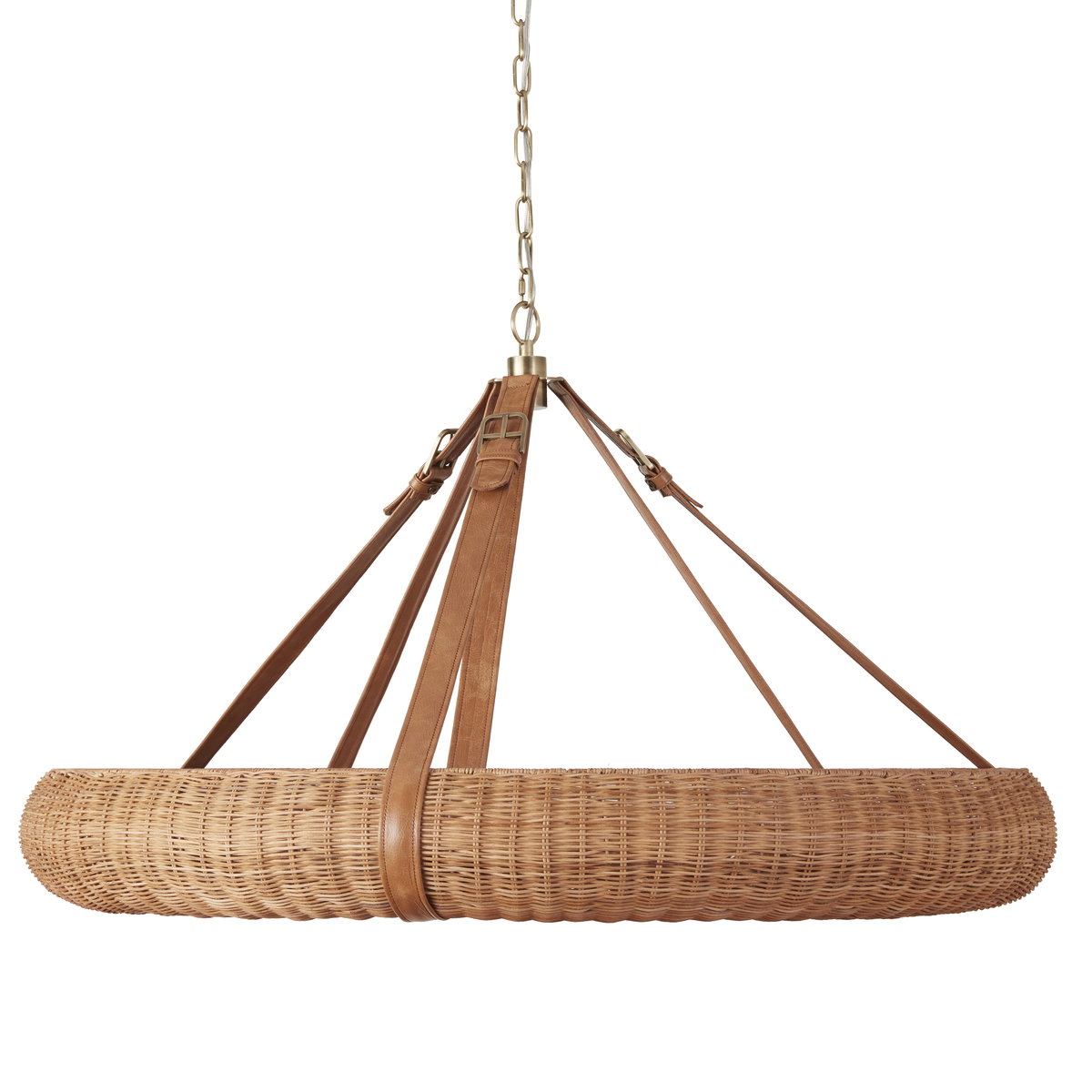 Pampas Rattan Halo Chandelier, by Woven, 20.25" height x 42" diameter View 1