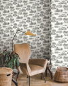 Modern Vista Toile Black Wallpaper, by York Wall, 27' length x 2'3" width x 0.02" depth thumbnail 3