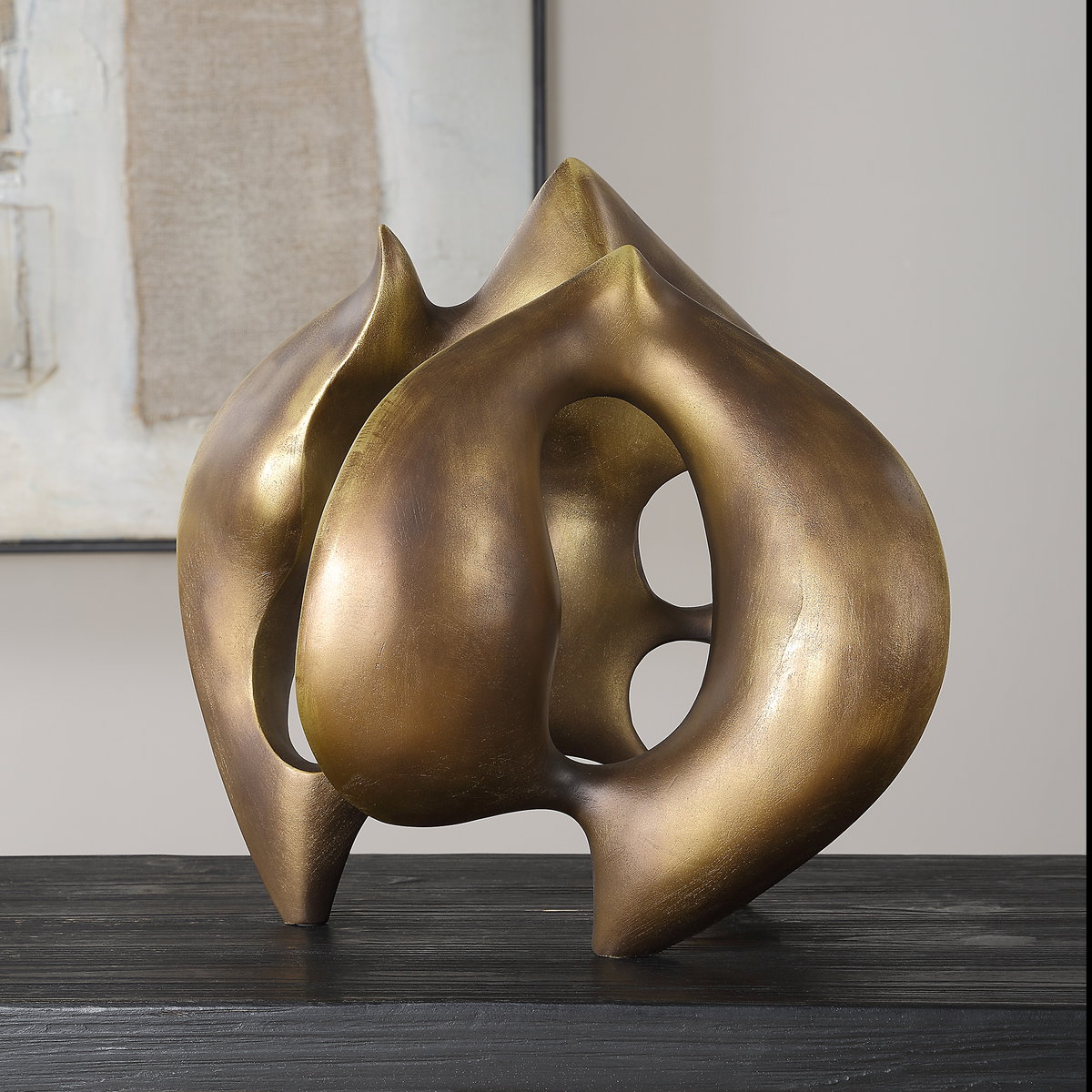 Celestial Flow Bronze Sculpture, Figurines & Statue by Uttermost, 12.75" width x 13.25" height x 10" depth View 2