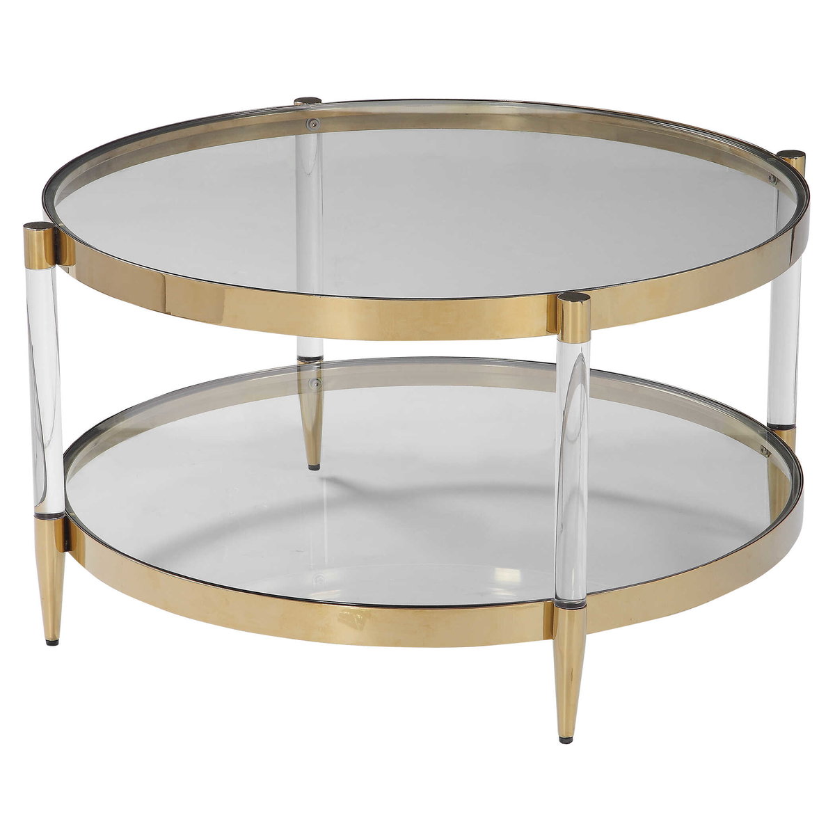 Kellen Glass Coffee Table, Furniture by Uttermost, 32" width x 17.25" height x 32" depth View 4