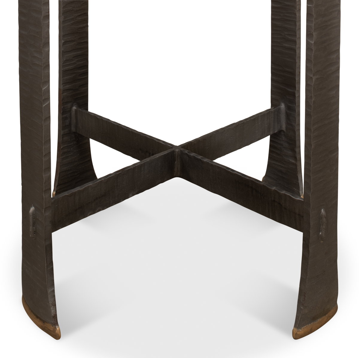 Forged Slats Side Table/Moleskin, by Sarreid, 1'6" length x 1'6" width x 2'1" height View 6