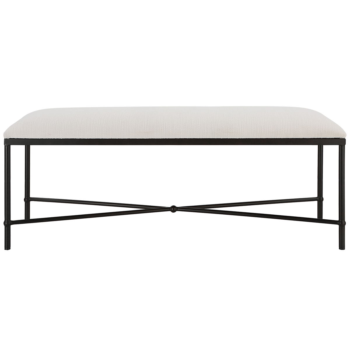 Avenham Black Framed Bench, Benche by Uttermost, 50.5" width x 20.25" height x 16.25" depth View 1