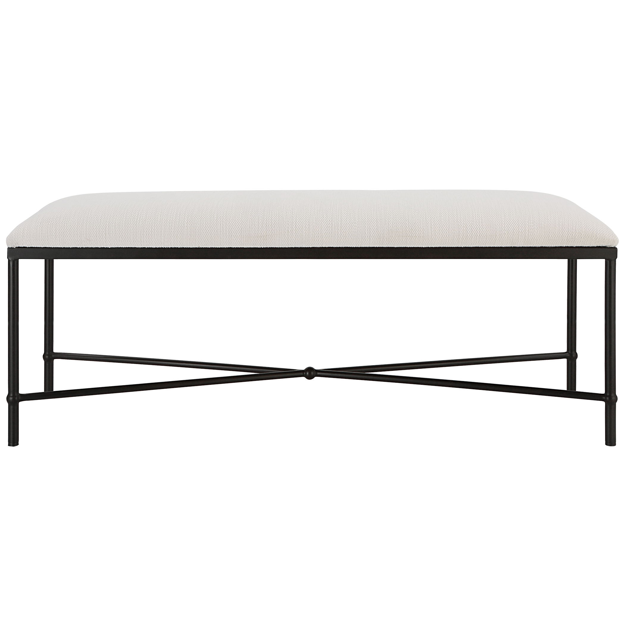 Avenham Black Framed Bench, Furniture by Uttermost, 50.5" width x 20.25" height x 16.25" depth View 1