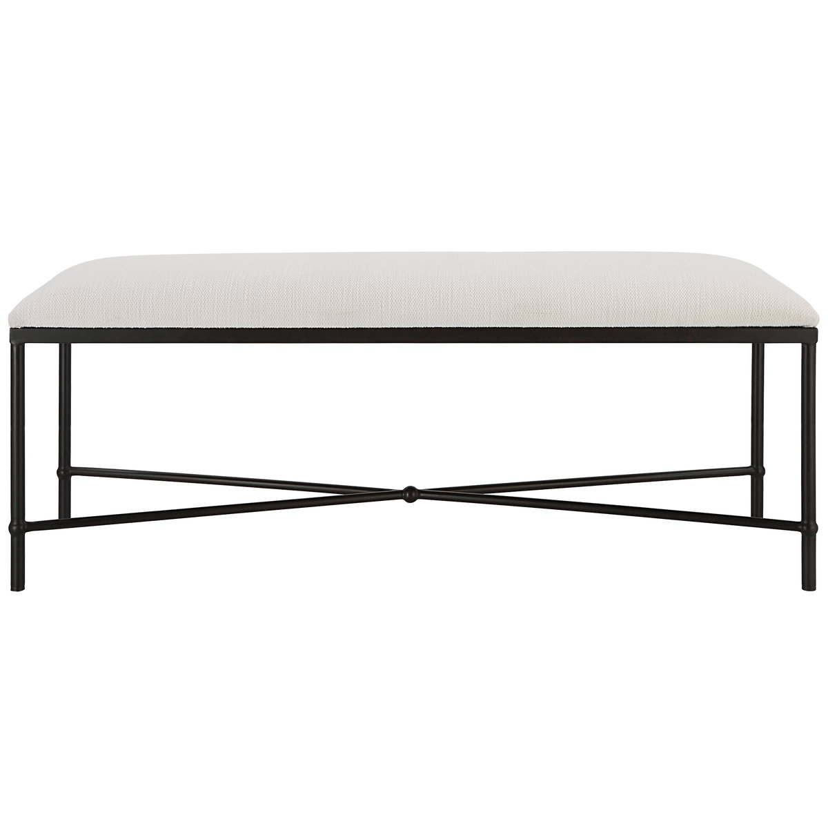 Avenham Black Framed Bench, Furniture by Uttermost, 50.5" width x 20.25" height x 16.25" depth View 1