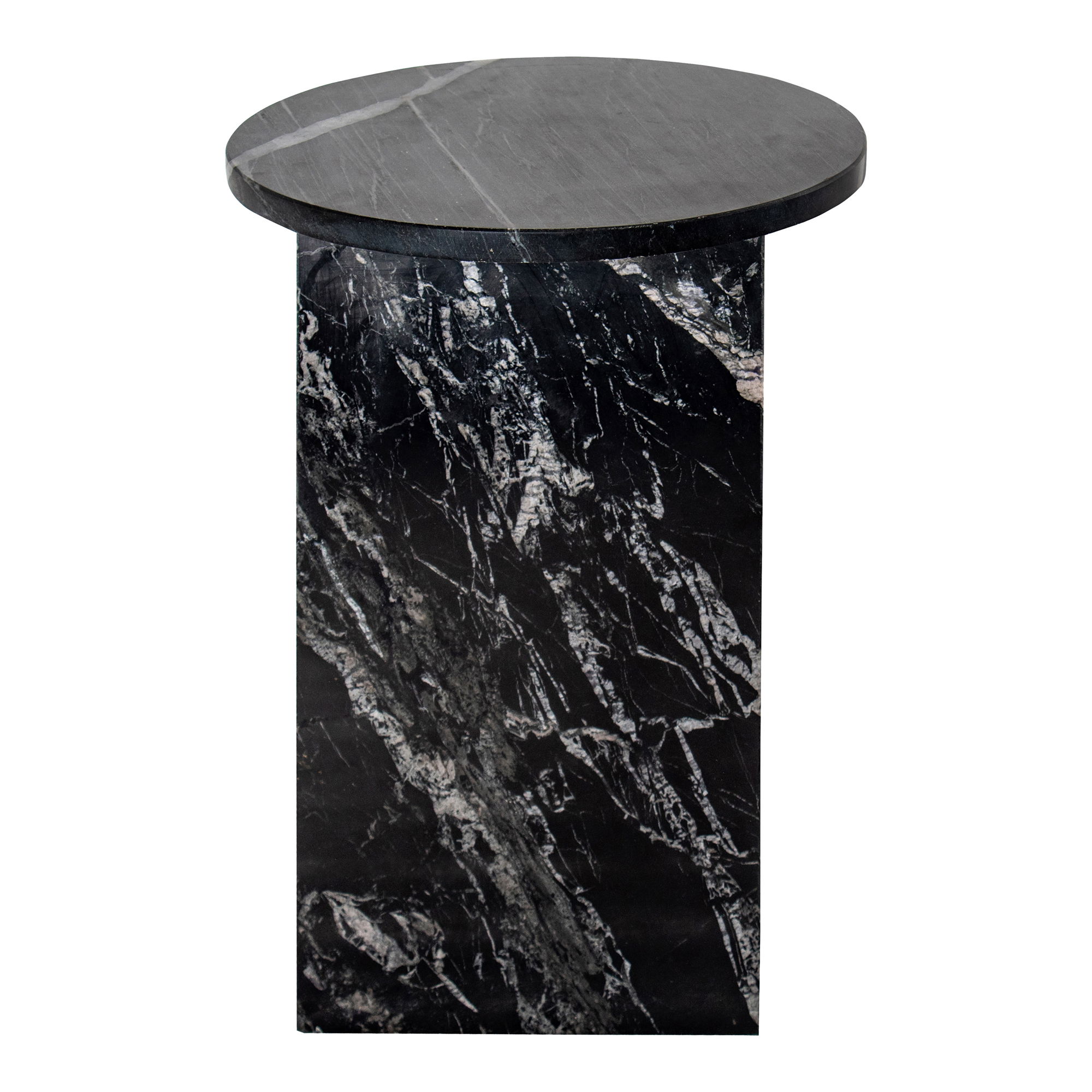 Grace Accent Table Black Marble, Side & End Table by Moe's Home, 14" width x 20" height x 14" depth View 2