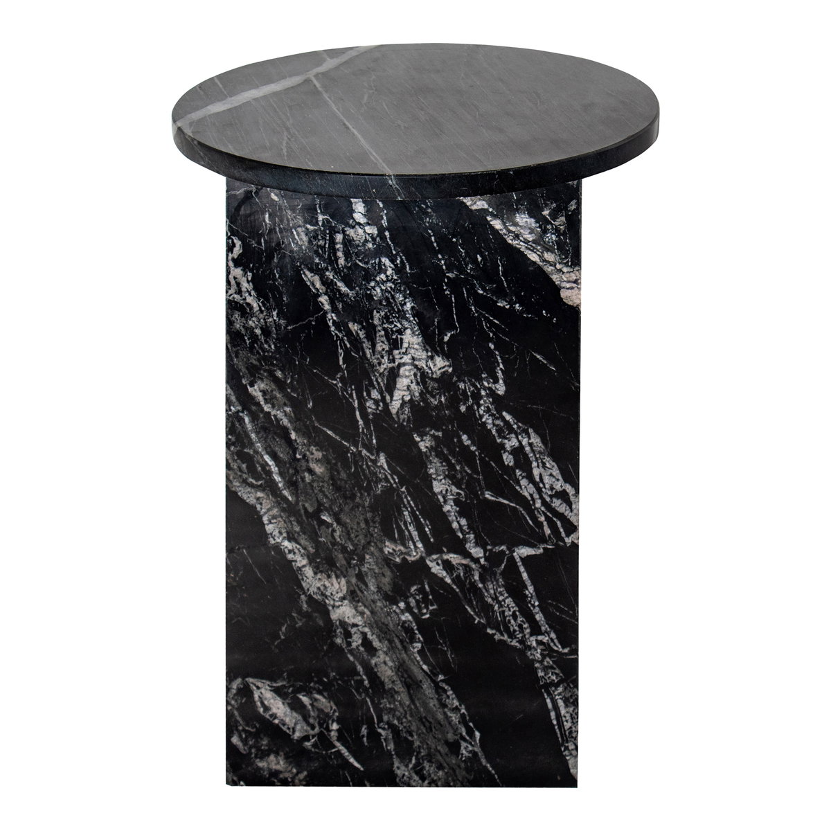 Grace Accent Table Black Marble, Side & End Table by Moe's Home, 14" width x 20" height x 14" depth View 2