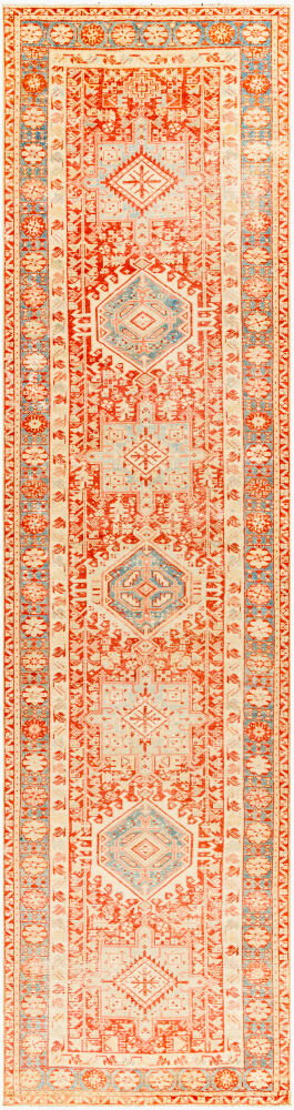 Antique One of a Kind Handmade Rug, by Surya, 10'6" length x 3' width