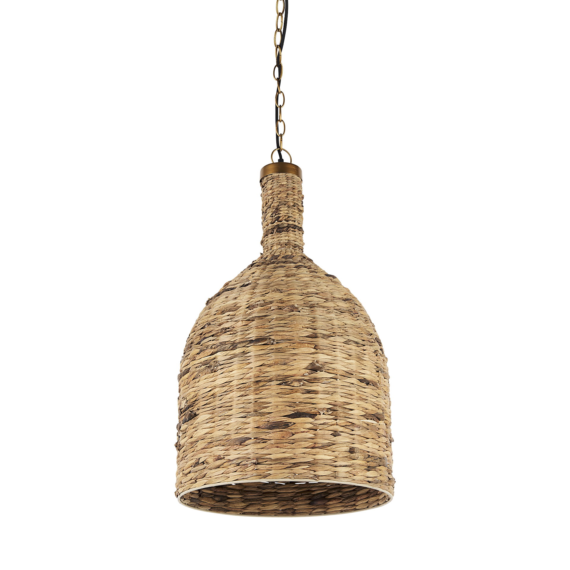 Campanile  Brown Whicker Pendant Light, by Mercana, 16" length x 16" width x 27" height View 1