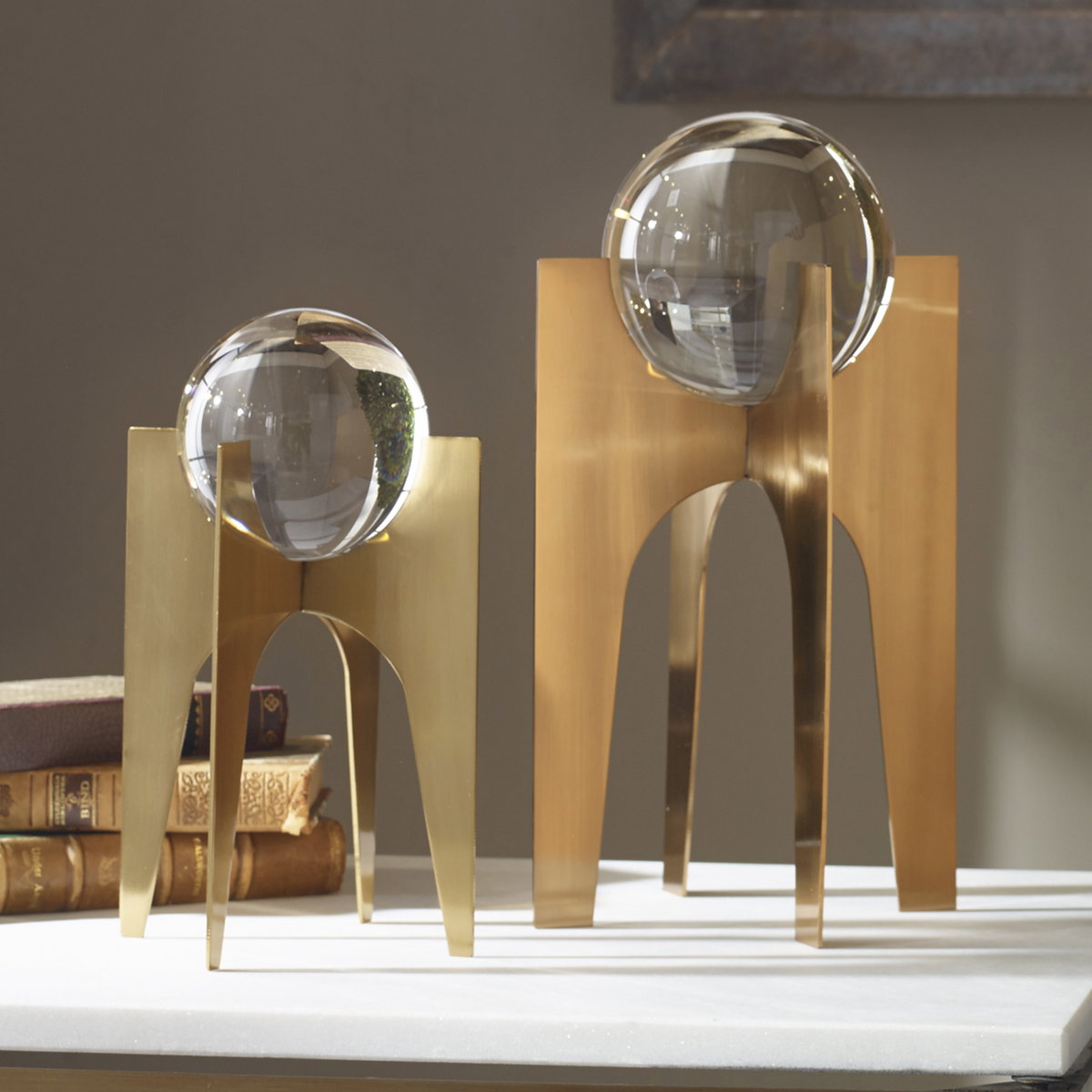 Ellianna Crystal Spheres Set/2, by Uttermost, 7.12" width x 1'3.62" height x 7.12" depth View 6