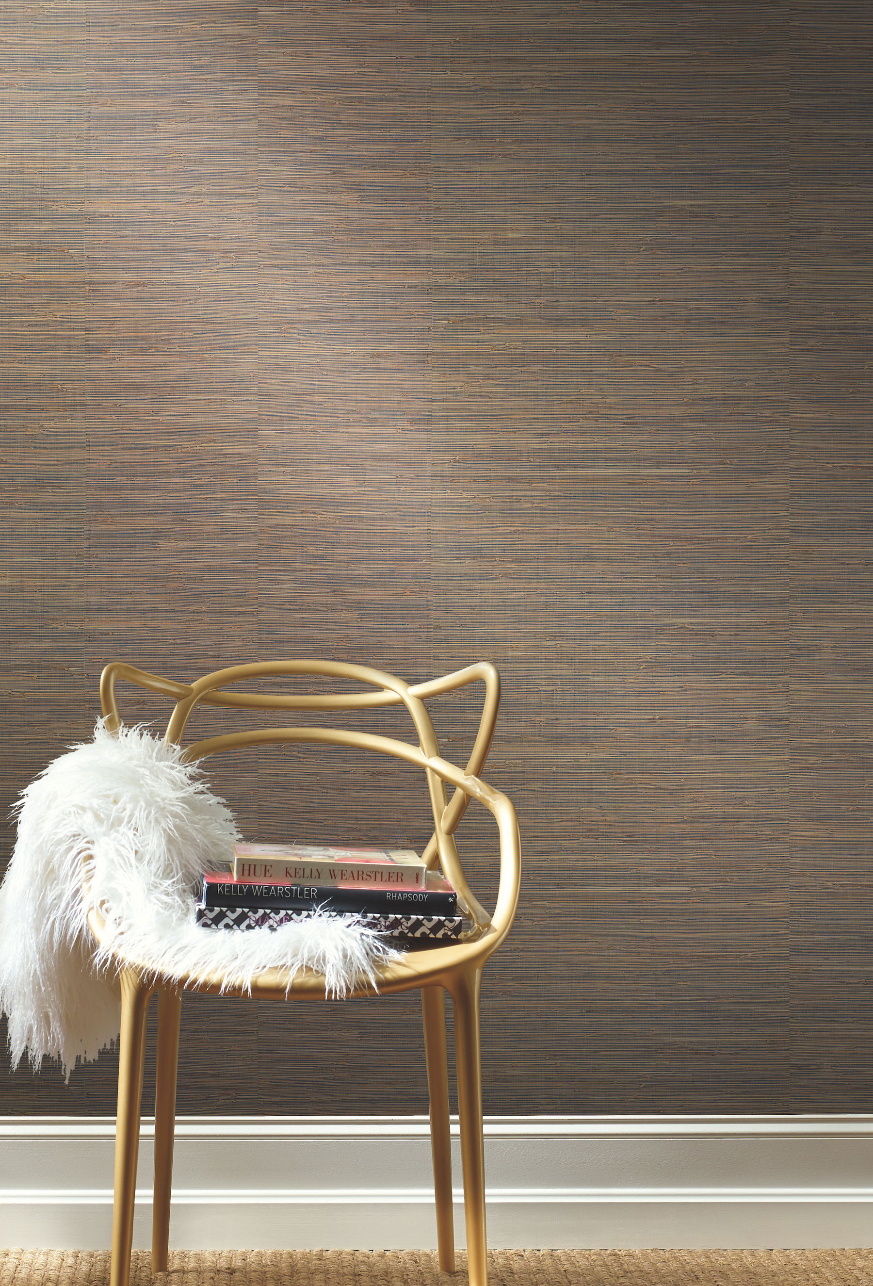 Knotted Grass Brown Wallpaper large image 