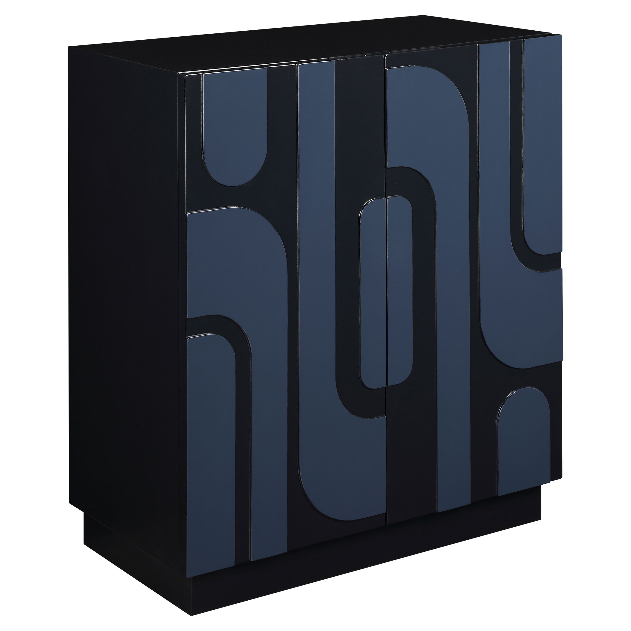 Valeria 2 Door Glossy Blue Cabinet large image 