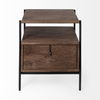 Glenn I 20L x 21W x 24H Dark Brown Wood with Black Iron Frame Square End/Side Table thumbnail 5