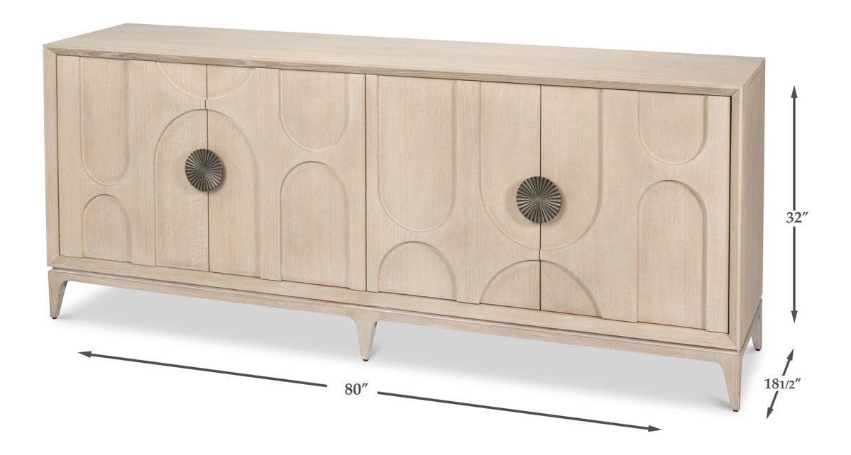 Carillon Credenza, by Sarreid, 1" length x 6'8" width x 2'8" height View 13