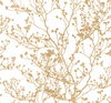 Budding Branch Silhouette White & Gold Wallpaper thumbnail 1
