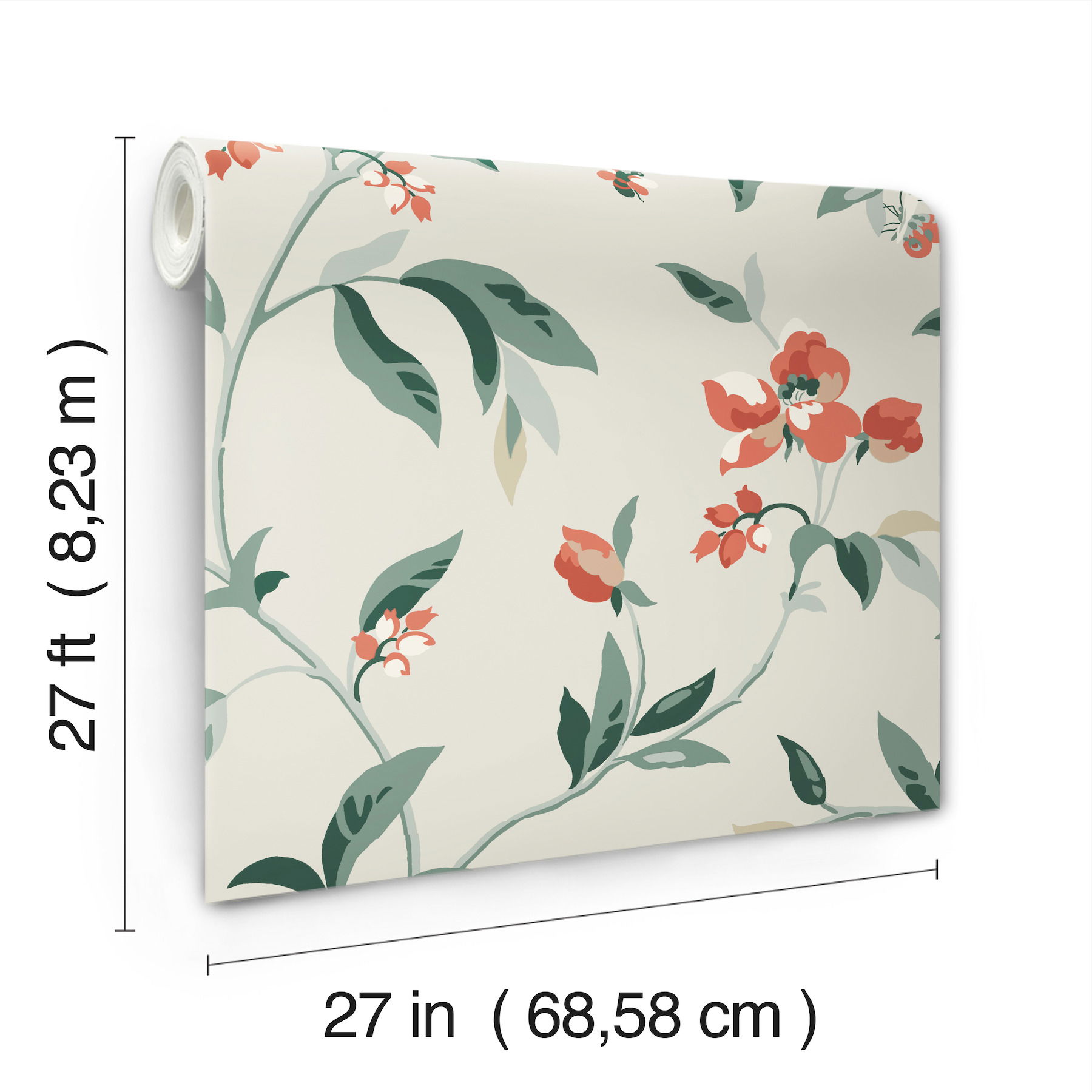Springtime Beige & Orange Wallpaper large image 