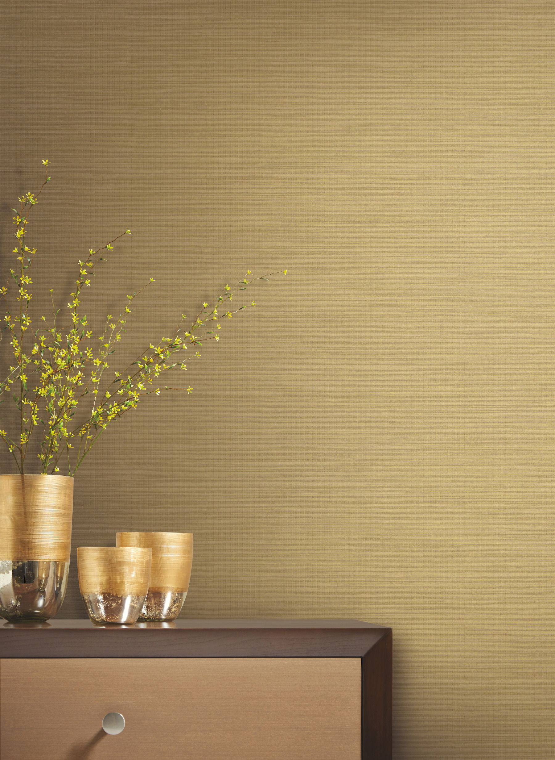 Shining Sisal Beige Metallic Wallpaper large image 