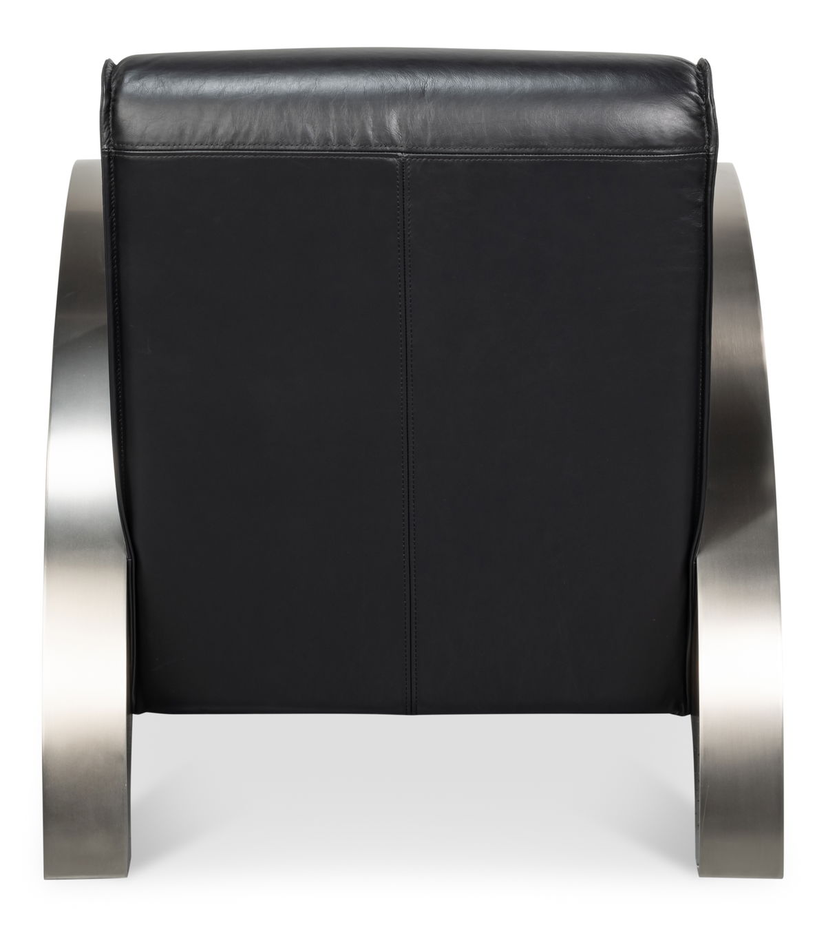 Carlisle Armchair  Leather Onyx Black, by Sarreid, 3'1" length x 2'5" width x 2'6" height View 10