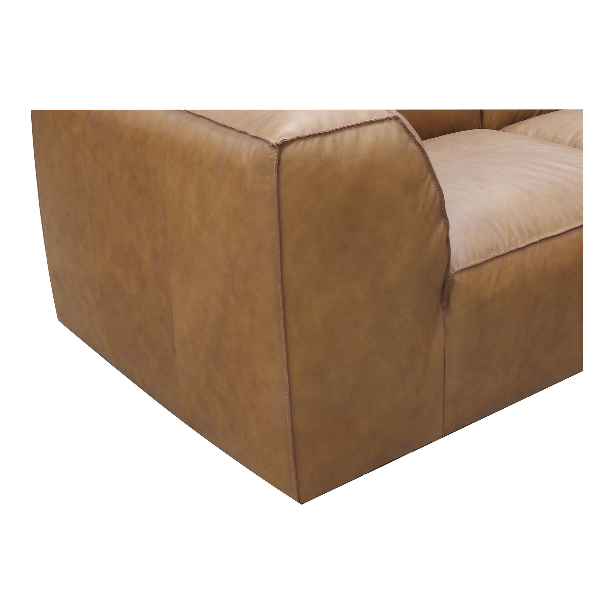 Form Lounge Modular Sectional Sonoran Tan Leather, Sectional Sofa by Moe's Home, 112" width x 26" height x 71.5" depth View 5