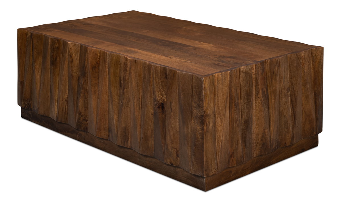 Denali Rectangle Cocktail Table, by Sarreid, 2'8" length x 4'6" width x 1'6" height View 9