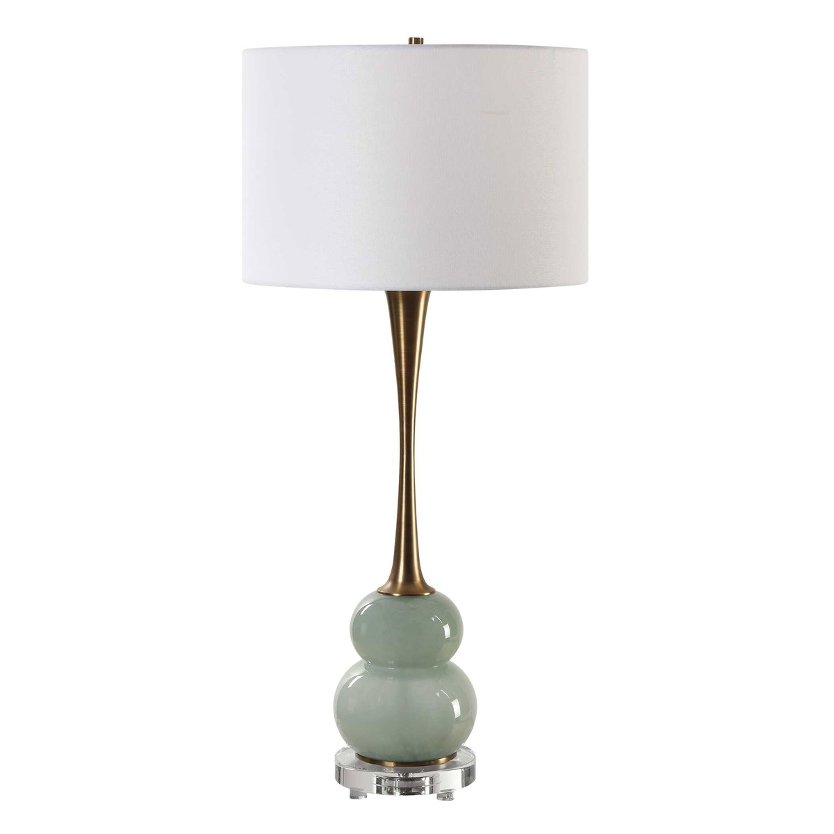 Sanctuary Green Gray Table Lamp, by Uttermost, 1'4.5" width x 2'11.25" height x 1'4.5" depth View 5