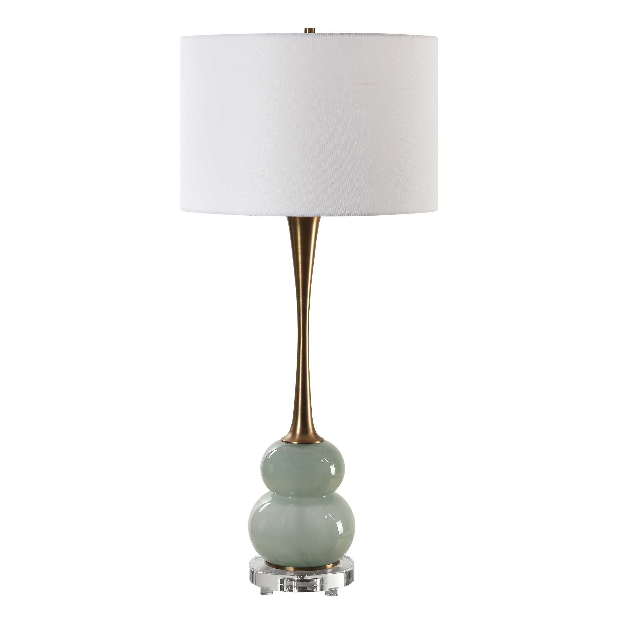 Sanctuary Green Gray Table Lamp, by Uttermost, 16.5" width x 35.25" height x 16.5" depth View 5