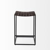 Clarissa Backless 26.25in Seat Counter Stool | Brown Leather with Metal, Counter & Bar Stool by Mercana, 18" length x 16" width x 26" height thumbnail 6
