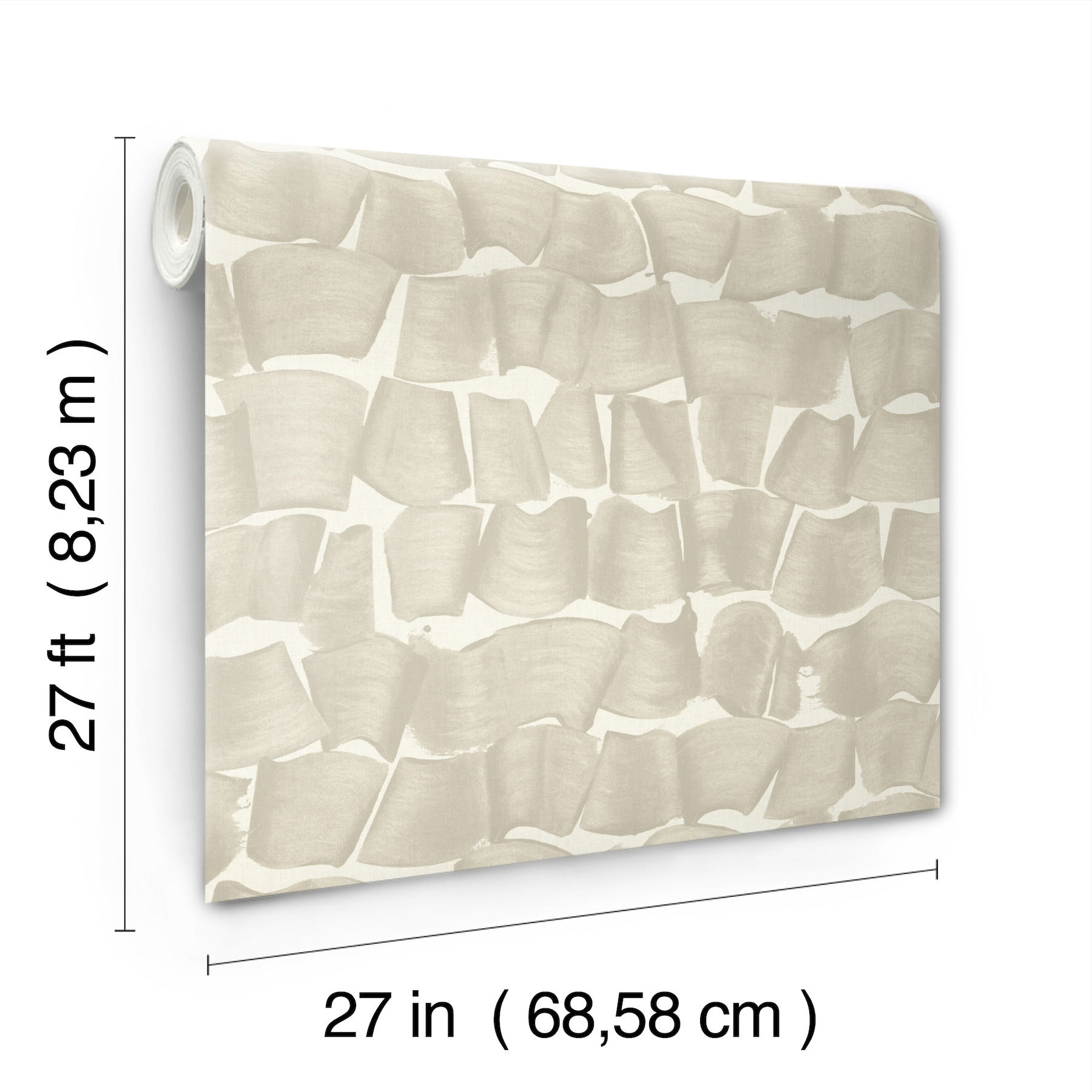 Brushed Ink Taupe Wallpaper large image 